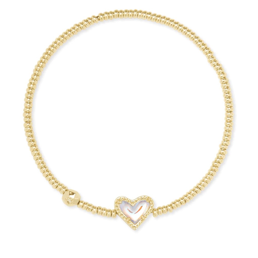 KENDRA SCOTT ARI HEART STRETCH BRACELET - Gold plated over brass